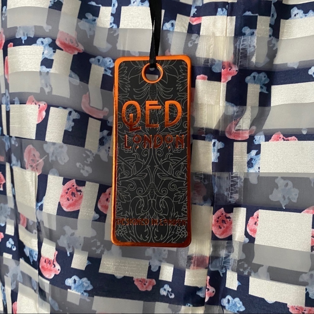 NWT QED London ASOS Check Skater Floral Dress M - Picture 5 of 9